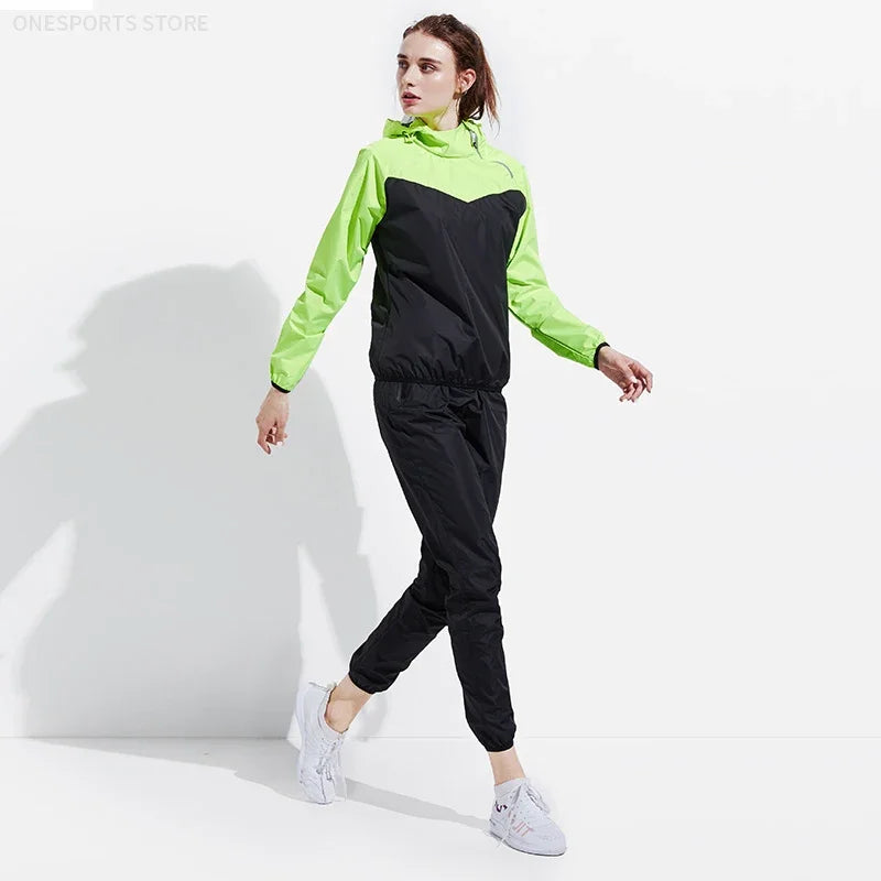 Unisex Sauna Suit — Women's & Men's Gym Clothing Set with Pullover Hoodie for Running, Fitness, Weight Loss & Sweating