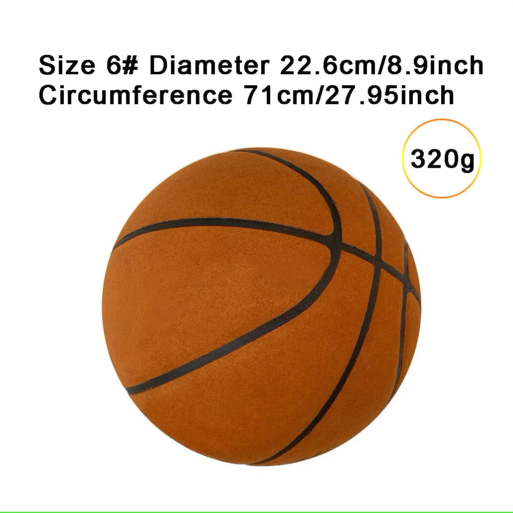 Silent Foam Basketball – Size 7/6/5, Indoor Grooved Airless Quiet Dribbling Training Ball Gift