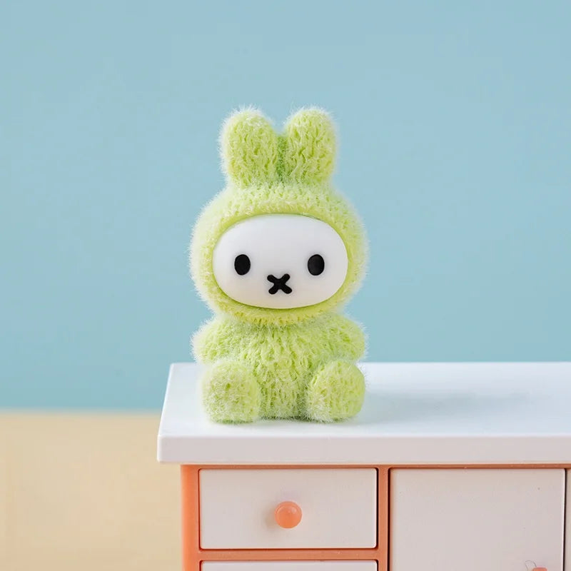 Cute Flocked Sitting Figurine Blind Box - Trendy Toy Keychain Desktop Accessory Birthday Gift