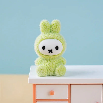 Cute Flocked Sitting Figurine Blind Box - Trendy Toy Keychain Desktop Accessory Birthday Gift