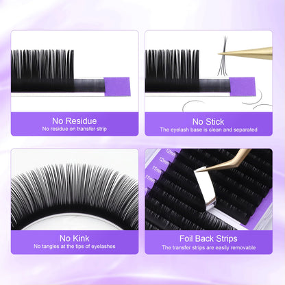 NAGARAKU Eyelash Extension Set – 6 Cases Faux Mink Individual Lashes in C, D, CC, DD Curl Artificial False Eyelashes