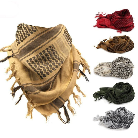 Military Plaid Scarf - Lightweight Unisex Tactical Arab Shemagh for Warmth & Outdoor Wear