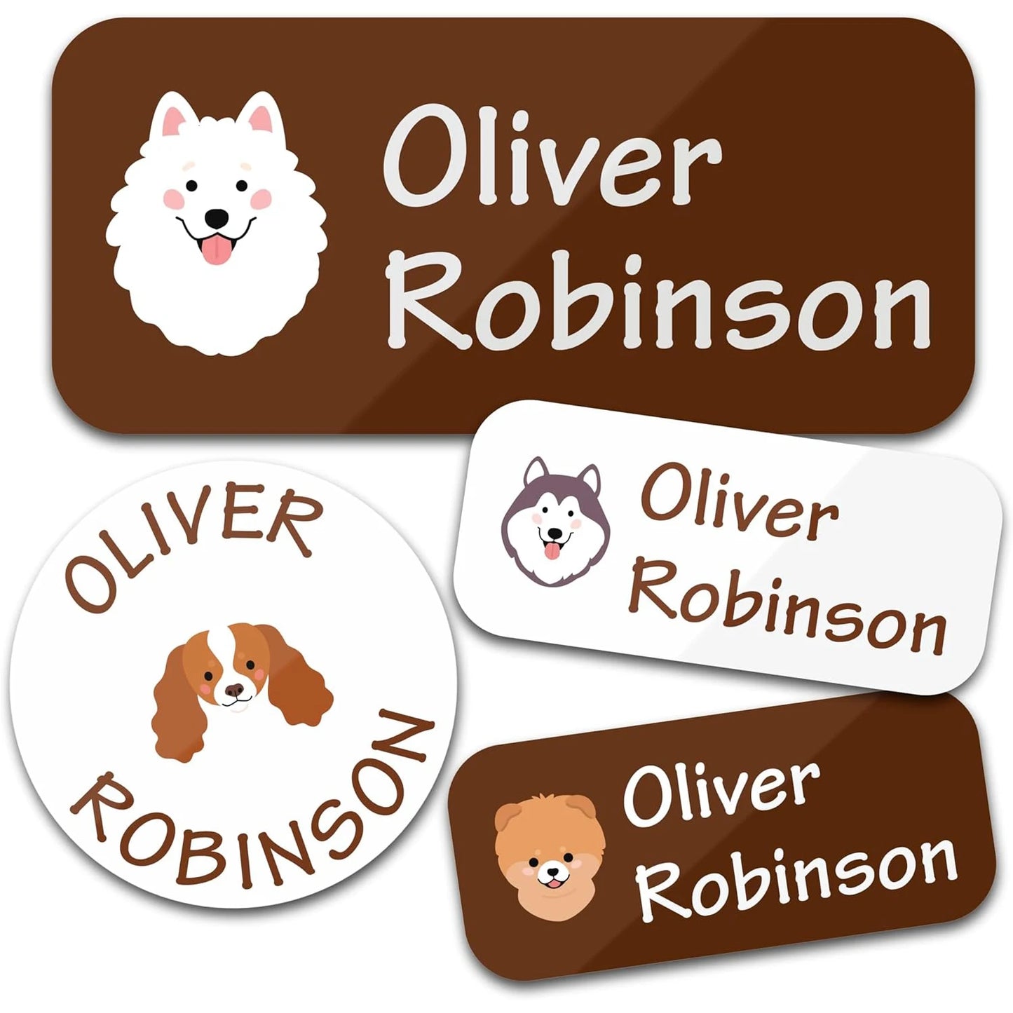 140PCS Custom Waterproof Name Stickers - Cartoon Personalized Labels for Clothes & Personal Items