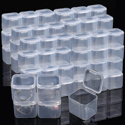 Transparent Mini Storage Box – Clear Plastic Beads, Jewelry & Nail Art Organizer Case, Portable DIY Container