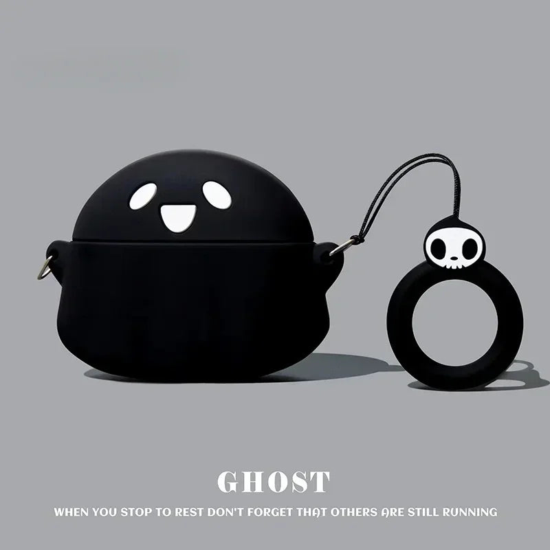 Cartoon Ghost Silicone Case for Anker Soundcore Liberty 4 NC Earbuds — Cute Soft Protective Cover