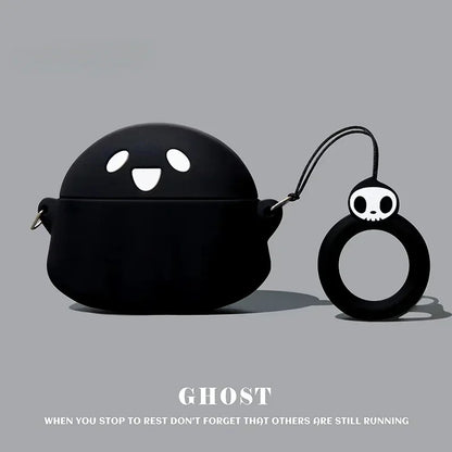 Cartoon Ghost Silicone Case for Anker Soundcore Liberty 4 NC Earbuds — Cute Soft Protective Cover