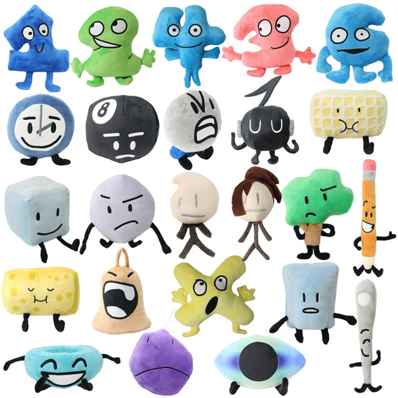 30-Style Battle for Dream Island Plush Toys – Clock, Button, Waffle Ball, Electric Fan, Pillow Doll for Kids Gift