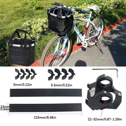 Bicycle Front Basket & Pet Carrier — 2-in-1 Detachable MTB Handlebar Bag, Small Dog Pouch, Foldable Cycling Baggage, 5KG Load