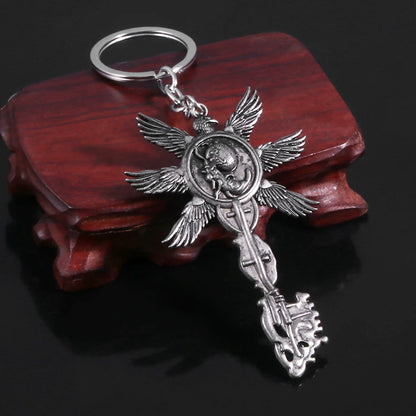 Six-Winged Unborn Metal Keychain - Game Village Inspired Alloy Pendant Keyring & Collectible Gift
