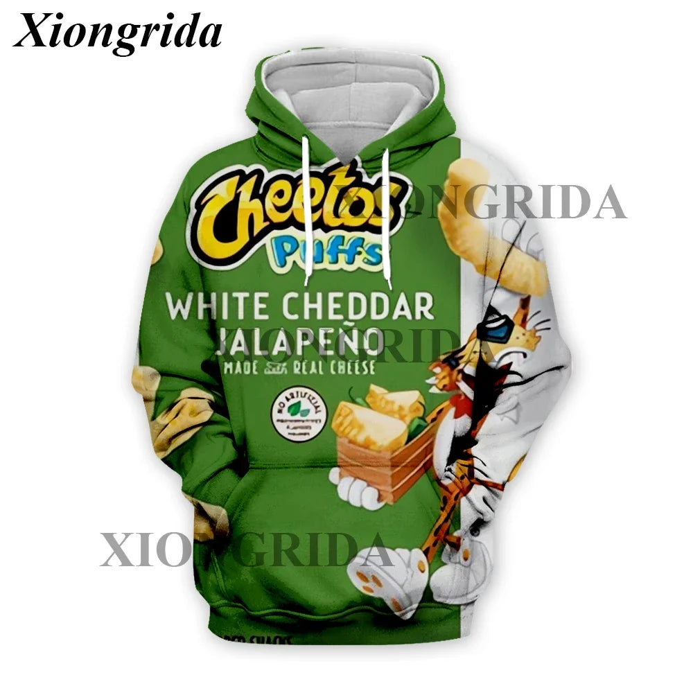 Novelty Hot Cheetos 3D Printed Hoodie — Unisex Harajuku Sweatshirt Pullover S-5XL