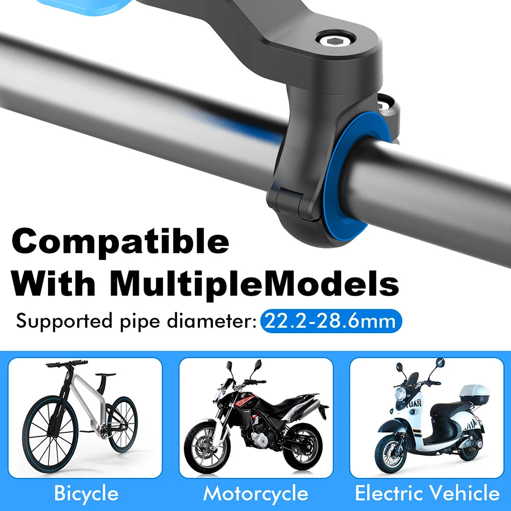 QUAD-LOCK Motorcycle & Bike Phone Holder — 360° Rotatable Navigation Stand with Secure Mount Bracket