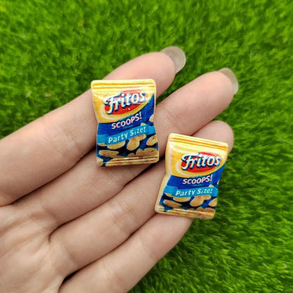 8PCS Miniature Dollhouse Food – Assorted Resin Chips & Snack Bags for Blythe OB11 Dolls
