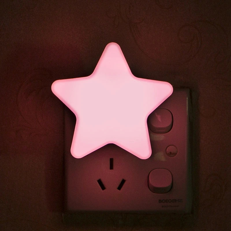 LED Star Night Light – EU/US Plug Night Lamp for Bedroom, Baby Room, Living Room & Home Decoration Lighting