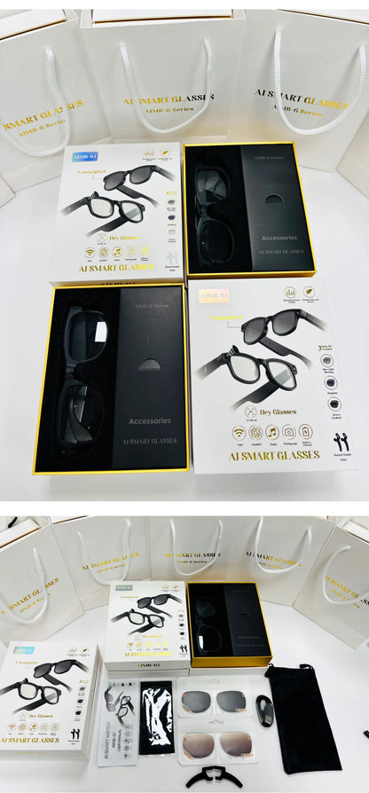 500W AI Smart Camera Sunglasses 3-in-1 Lens HD1080P ChatGPT Voice Control WiFi Bluetooth Intelligent Glasses