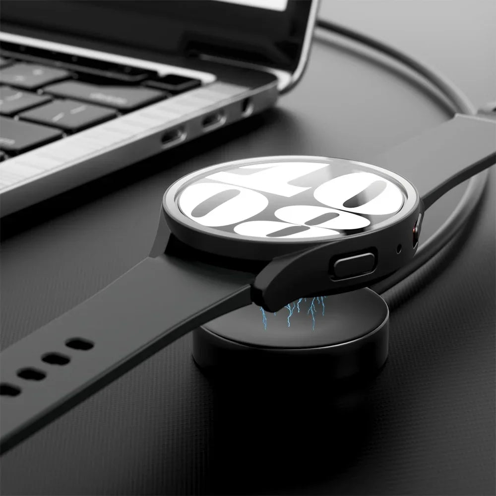Samsung Galaxy Watch Tempered Glass Screen Protector Case - Full Bumper PC Cover for Galaxy Watch 7/6/5/4/FE 40mm & 44mm