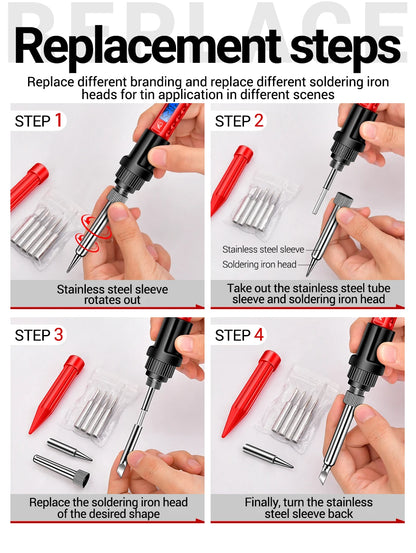 ANENG SL106 Electric Soldering Iron – Adjustable Temperature Welding & Rework Station with Heat Pencil Tip, 110V/220V