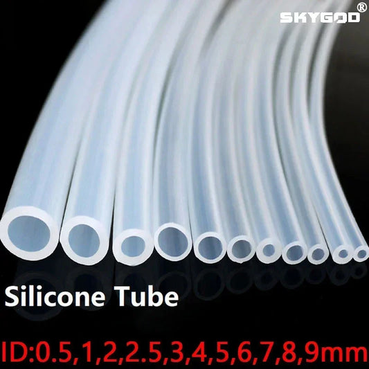 Clear Food Grade Silicone Tube Hose - 1/5M Flexible Transparent Rubber Tubing with 0.5-12mm Inner Diameter for Liquid Transfer & DIY Use