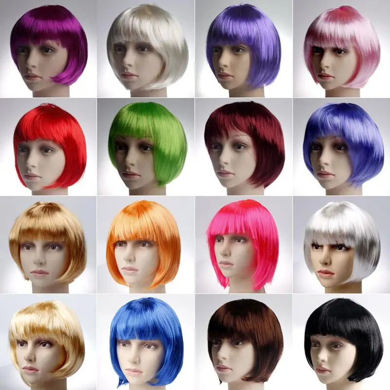 Pretty Short Bob Wig for Women – Natural Fashion Synthetic Wig for Halloween, Cosplay, Anime, and Daily Party Wear