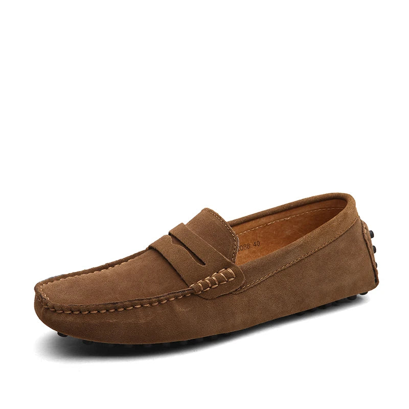 Men's High-Quality Leather Loafers – Casual Moccasins Slip-On Flats, Fashion Driving Shoes, Size 38-49