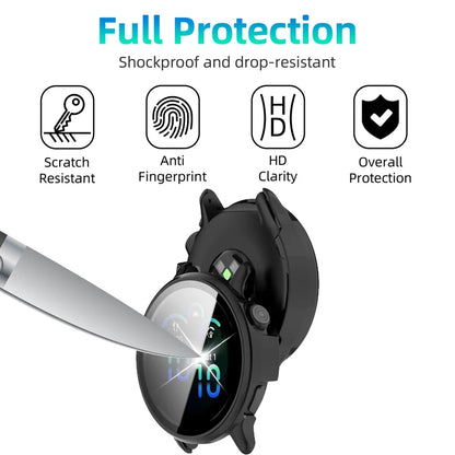 Tempered Glass Screen Protector + Case for Garmin Vivoactive 6 – All-Around Hard Bumper Cover