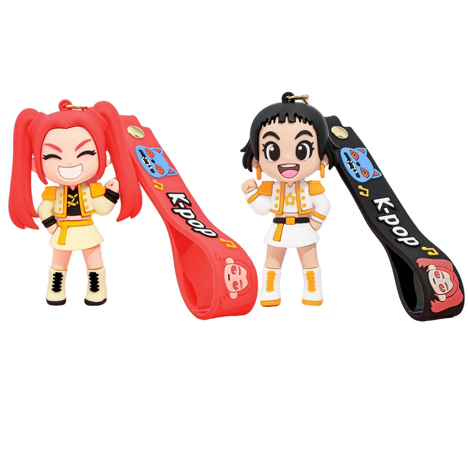 3D Printed Anime & K-Pop Keychains – Demon Hunters Girls & Cute Tiger Doll Action Toys, Perfect Christmas Gifts