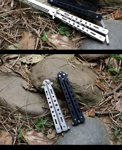 Butterfly Folding Comb for Men - Portable Metal Tip Comb, Convenient Carry Design