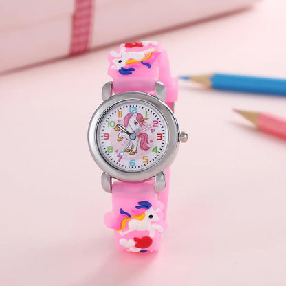 Colorful Unicorn Kids Watch - Cartoon Quartz Electronic Wristwatch for Students and Children