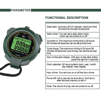 30h Chronometer Handheld Pocket Stopwatch – 0.01s Accuracy Digital Sport Timer with LCD for Professional Use