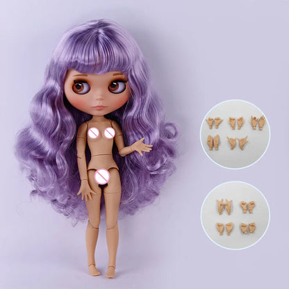 ICY DBS Blythe Doll – Tan Skin Matte Face with Eyebrows, 1/6 BJD Joint Body, Anime Christmas Gift