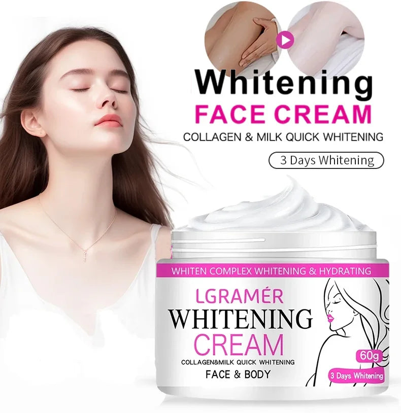 Face & Body Brightening Cream – Neck, Knees, Underarm & Inner Thigh Skin Tone Lightening Moisturizing Nourishing Skincare Lotion
