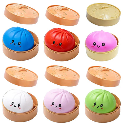Colorful Dumpling Squishy Toy - Blind Box Stress Relief Squeeze Toy for Anxiety Relaxation and Fun