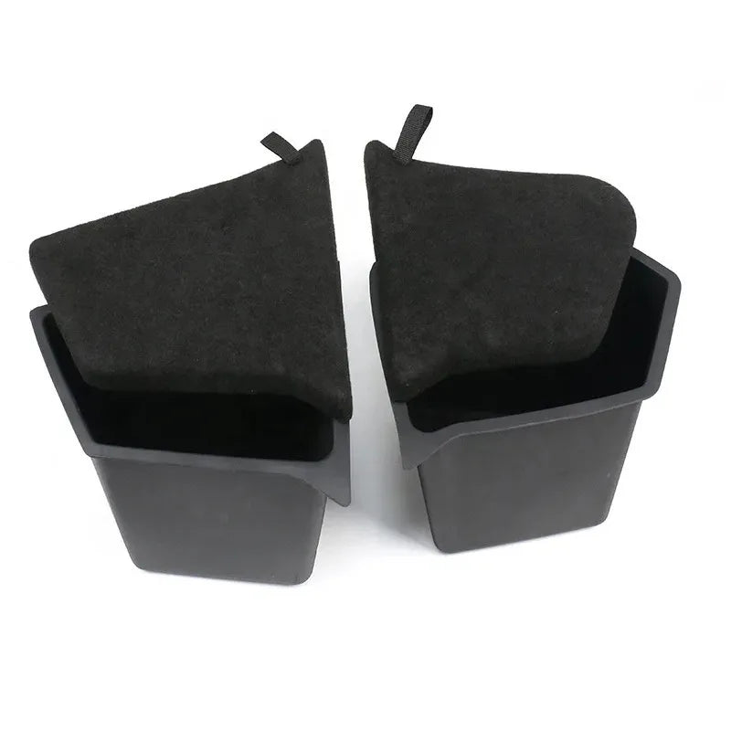 Tesla Model Y Berlin/Austin 2022-2025 Trunk Side Storage Bins – TPE Cargo Organizer with Carpet Lids