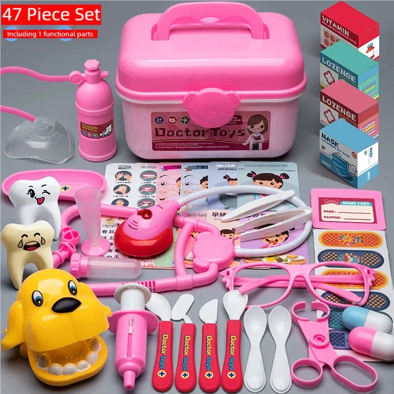 WizKidz Doctor Nurse Role Play Set - Medical Tools with Stethoscope & Injectors, Pretend Play Trolley Box, Ideal Gift for Kids
