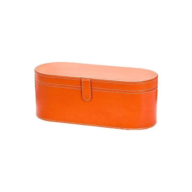 Dyson Hairdryer & Curling Iron PU Leather Storage Box – Round Circular Household Appliance Container