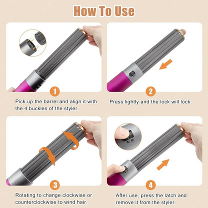Dyson Airwrap HS01/HS05 Hair Styling Nozzle Brush – 30/40mm Anti-Hair Auto-Curling 360° Rotating Attachment for Dyson Hair Dryer