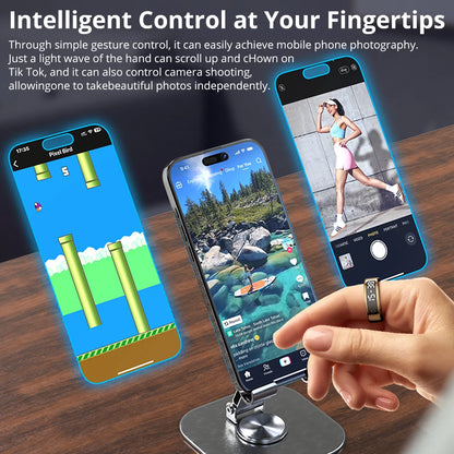 COLMI R12 Smart Ring with Touch Display – Health Manager, Wireless Charging, 5 ATM Waterproof for Men & Women