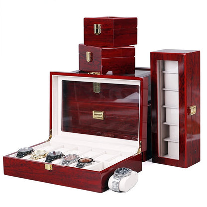 Luxury Wooden Watch Box Organizer – 1/2/3/5/6/10/12 Grid Slots Display Case for Men & Women Watches Jewelry