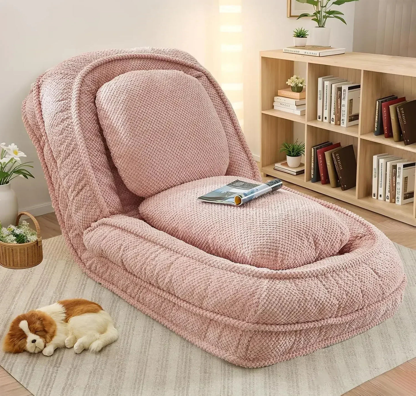 Bean Bag Chair – Convertible Sofa Bed for Adults & Pets, 5 Adjustable Positions, Lounge Chair for Bedroom & Living Room