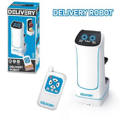 2.4GHz Remote Control Food Delivery Robot Toy – Light & Music RC Robot for Kids Birthday Gift