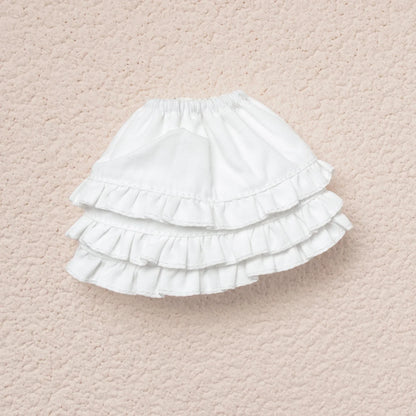 Blythe Doll Clothes Plaid Pleated Skirt & Off-Shoulder Top Tulle Dress Set — Ruffle Skirt for Licca, Azone, OB22, YMY Doll Accessories