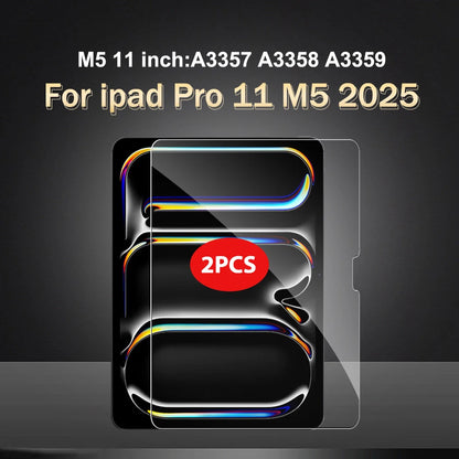 2-Pack Tempered Glass Screen Protector for iPad Pro & Air 12.9"/13"/11" — Compatible with M2/M3/M4/M5 (2024–2025)