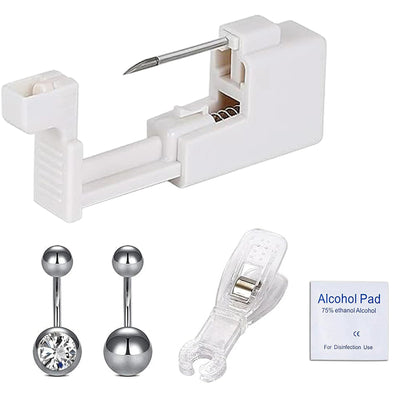 5PCS Professional Body Piercing Kit – Stainless Steel Belly Button Piercing Gun & Tool Set for Women & Men