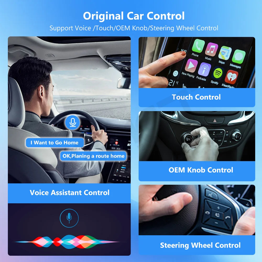 PLAYAIBOX Wireless CarPlay Adapter – 2-in-1 Dongle for Wireless CarPlay & Android Auto for iPhone & Android (Benz, Audi, Kia, Chery, Jeep)