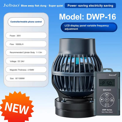Jebao Jecod DLW Series Bluetooth Aquarium Wave Pump – 2024 Smart Mute DC Water Pump for Saltwater Fish Tanks