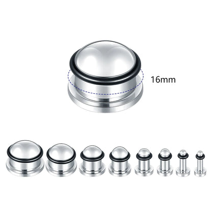2PCS Stainless Steel Ear Plugs & Tunnels — 1.6-16mm Silver Ear Gauge Stretching Kit for Men & Women
