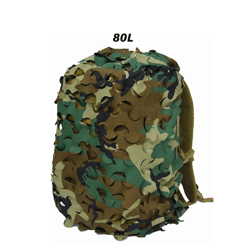 3D Camo Backpack Cover - Laser Cut Camouflage Hunting Bag Cover for 60L/80L Packs, Paintball & Outdoor Gear