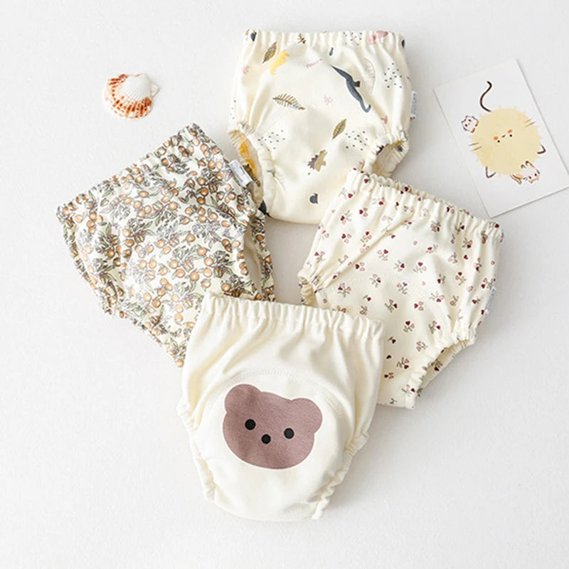 Baby Training Pants – Washable Cotton Diaper Underwear with Cute Patterns, Breathable Summer Learning Trousers
