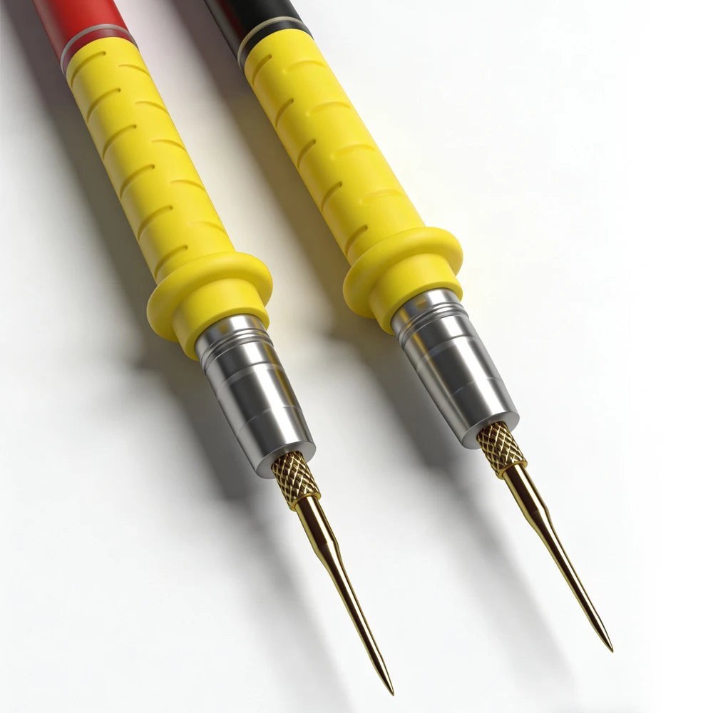 Silicone Multimeter Test Leads - Universal Needle Tip Probe Wires with Heat & Cold Resistance
