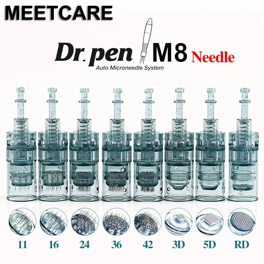 M8 Dr Pen Cartridge Needles – Bayonet Micro Replacement Tips for Derma Microneedling Pen 11/16/36/42 Pin 3D/5D Skin Care Treatment Needles