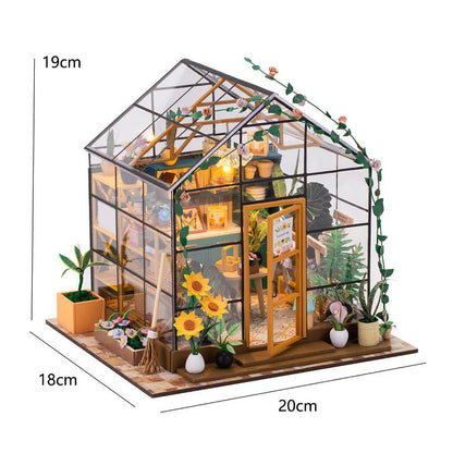 DIY Mini Dollhouse Kit - Handmade 3D Flower House Puzzle Model with Furniture Home Decor Gift